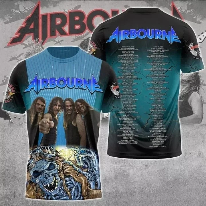 Airbourne Hot tour 2025 3D T-Shirt For Someone Who Loves Music