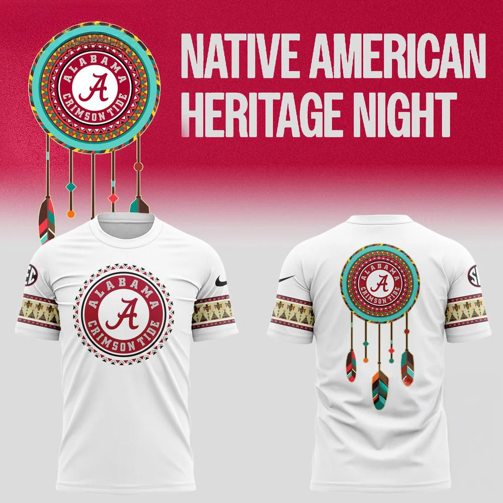Alabama Crimson Tide Football Native American Heritage White Shirt Football