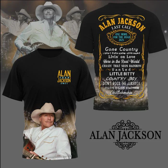 Alan Jackson Last Call One More For The Road Tour 2025 T-Shirt