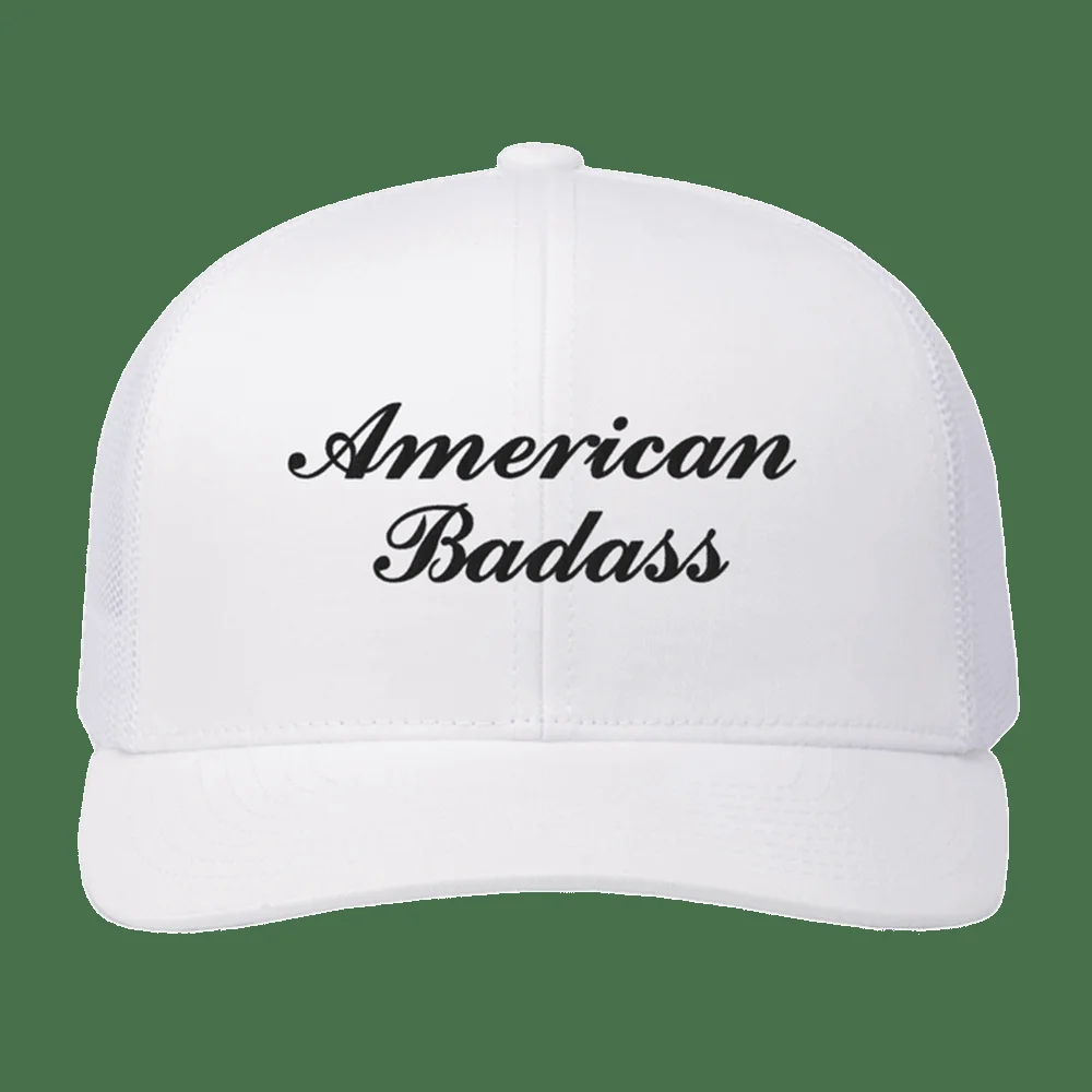 American Badass Hat American Badass White Trucker Hat Perfect Father's Day Gifts