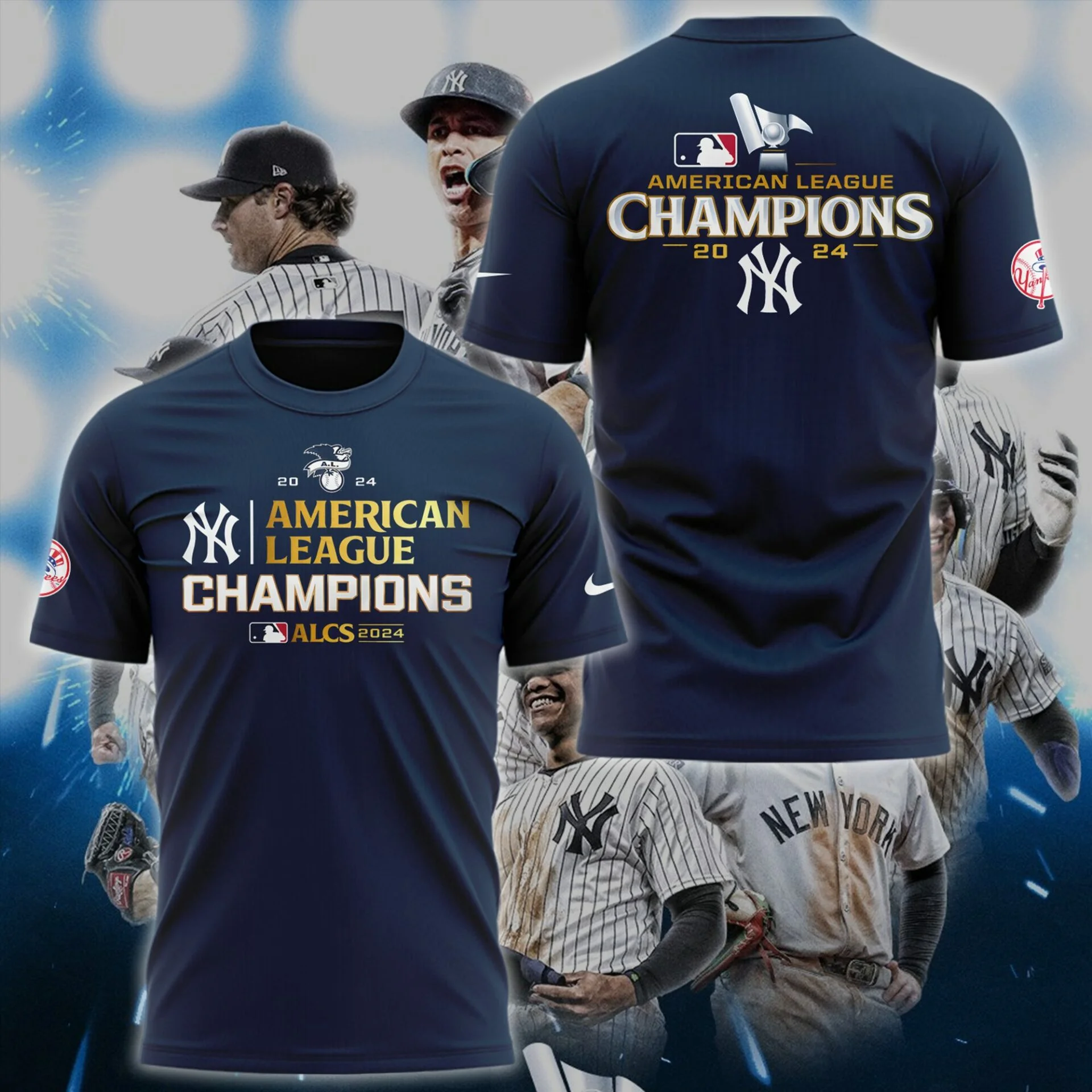 American League Champions NY Yankees T-Shirt For Baseball Players