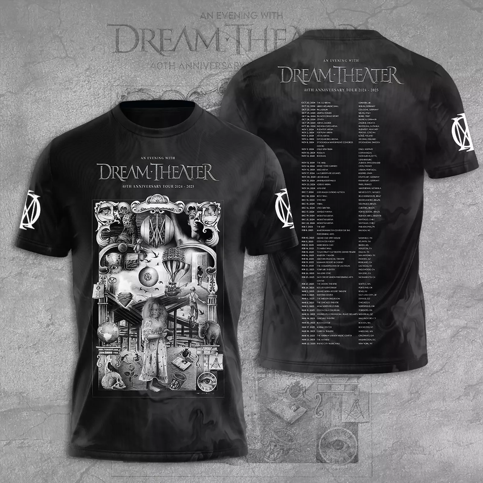 An Evening With Dream Theater 40th Anniversary Tour 2024-2025 3D T shirt