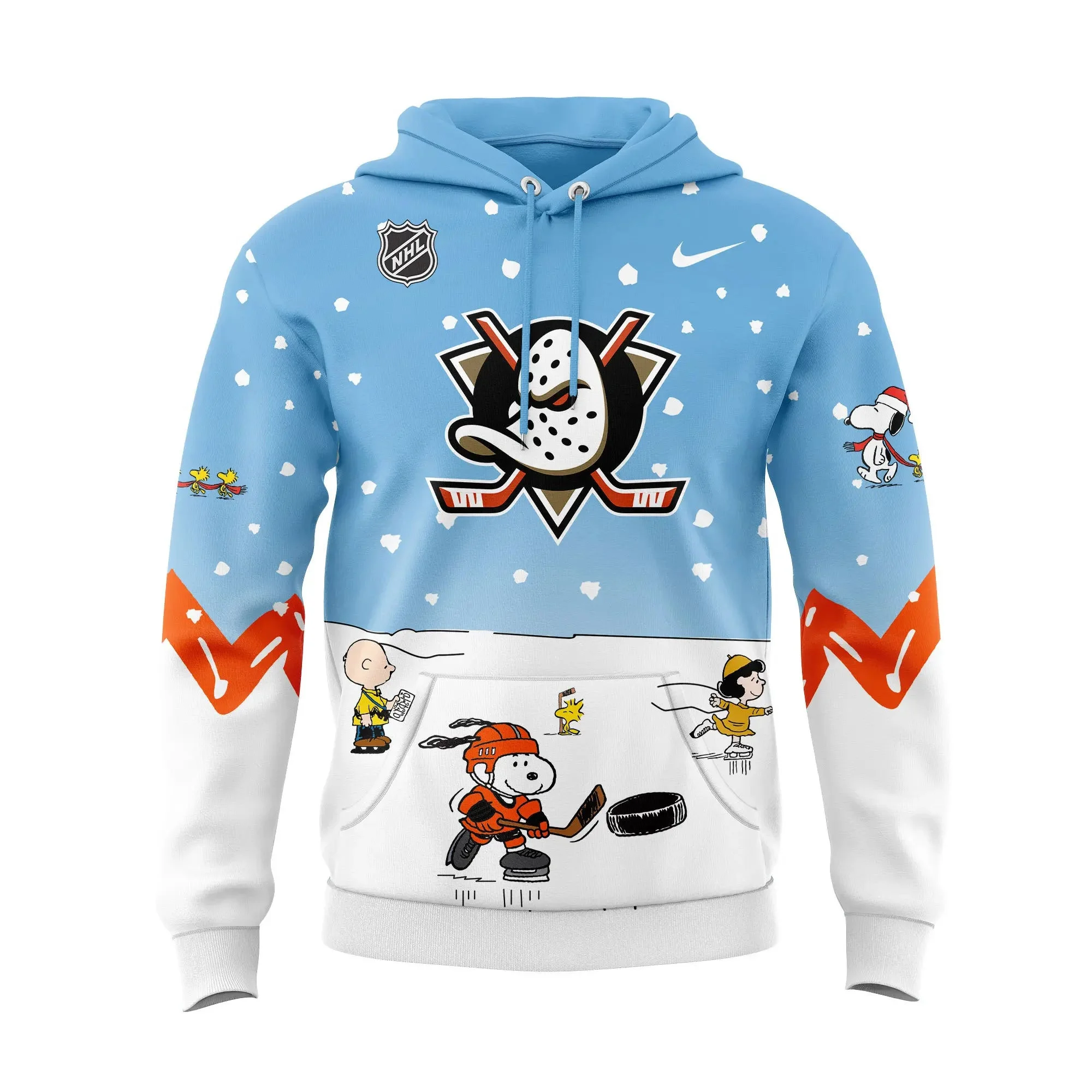 Anaheim Ducks Peanuts Hockey Hoodie Snoopy Night Hockey Hoodie Gifts For Football Fan