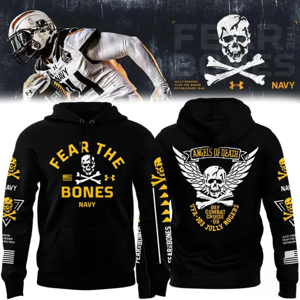 Angel Of Death Jolly Rogers Navy Midshipmen Black Hoodie Presents For Football Fans