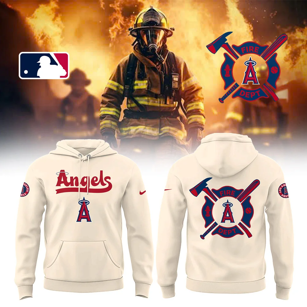 Angels X Firefighter Appreciation Night Hoodie Baseball Mom Gifts
