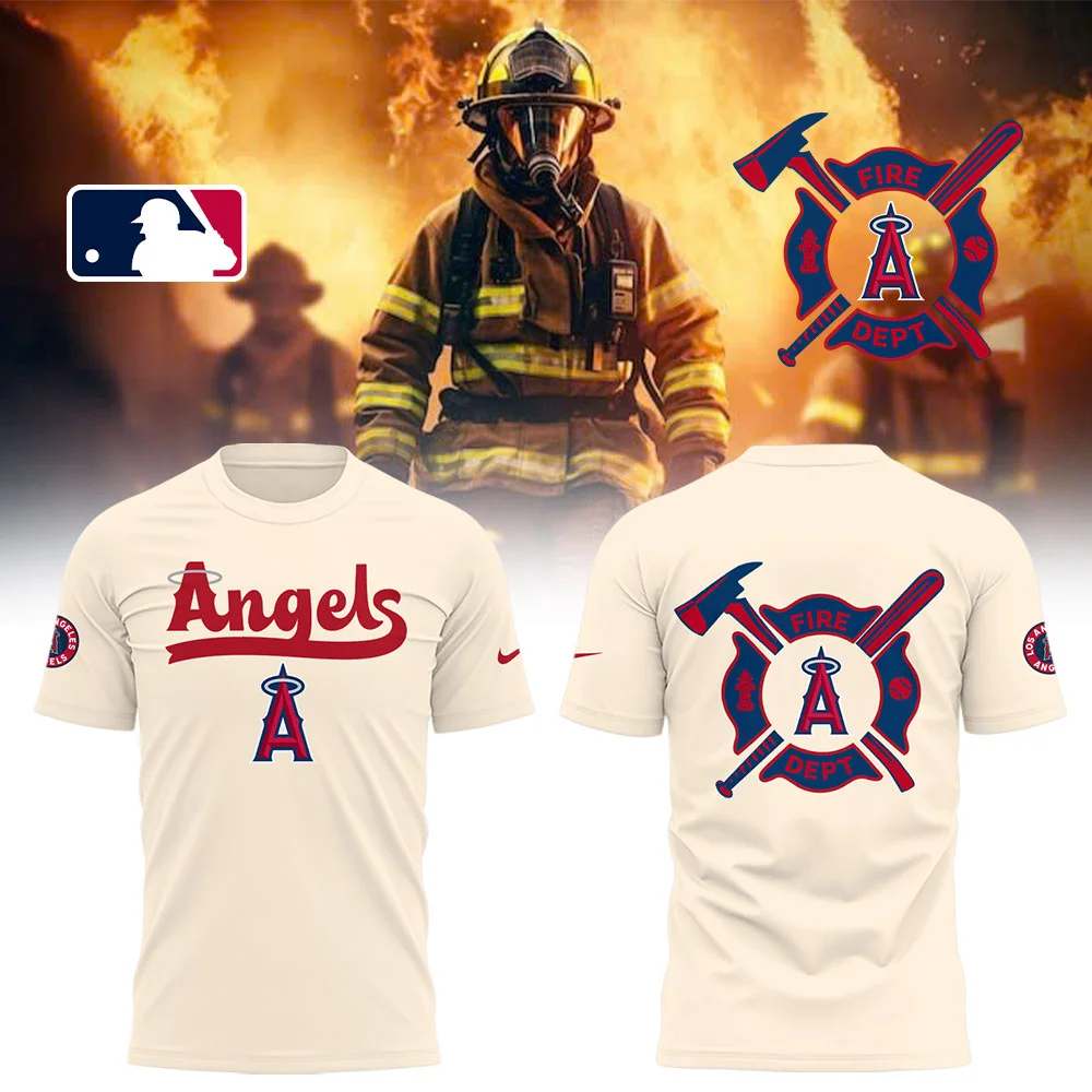 Angels x Firefighter Appreciation Night T-Shirt For Baseball Players