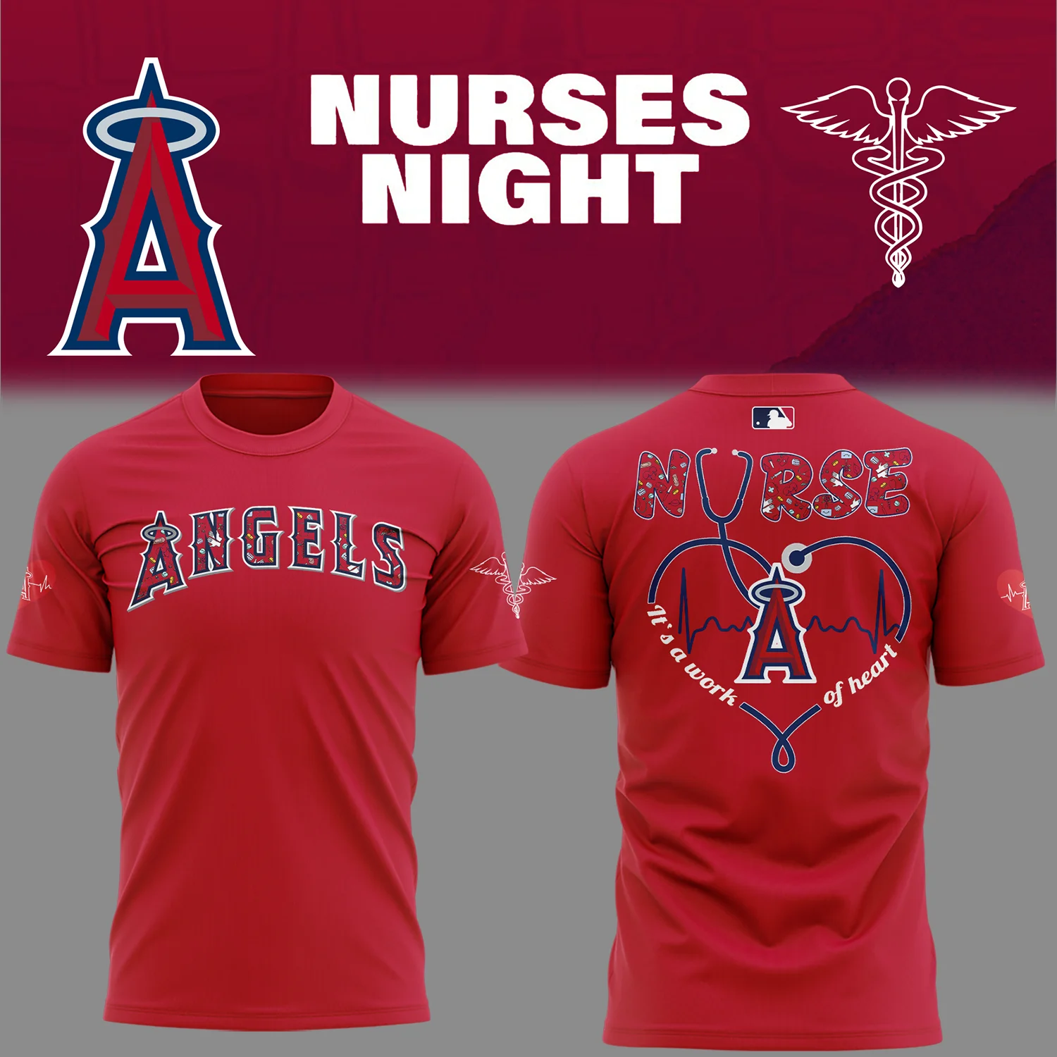 Angles Baseball Nurses Night T-Shirt For Baseball Players Baseball Coach Gift Ideas