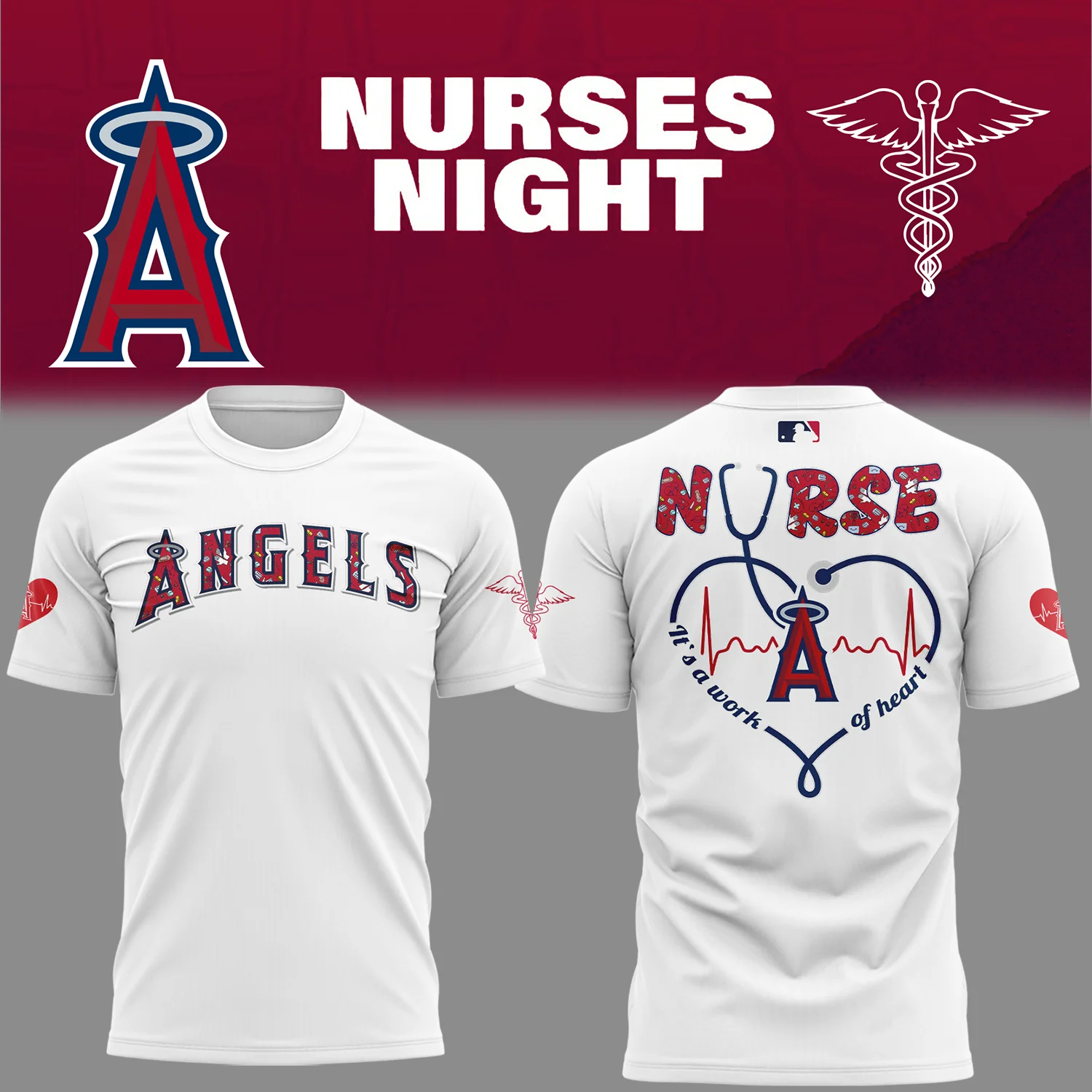 Angles Baseball Nurses Night T-Shirt For Baseball Players Best Gifts For Football Fans
