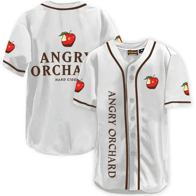 Angry Orchard White Baseball Jersey Style3240