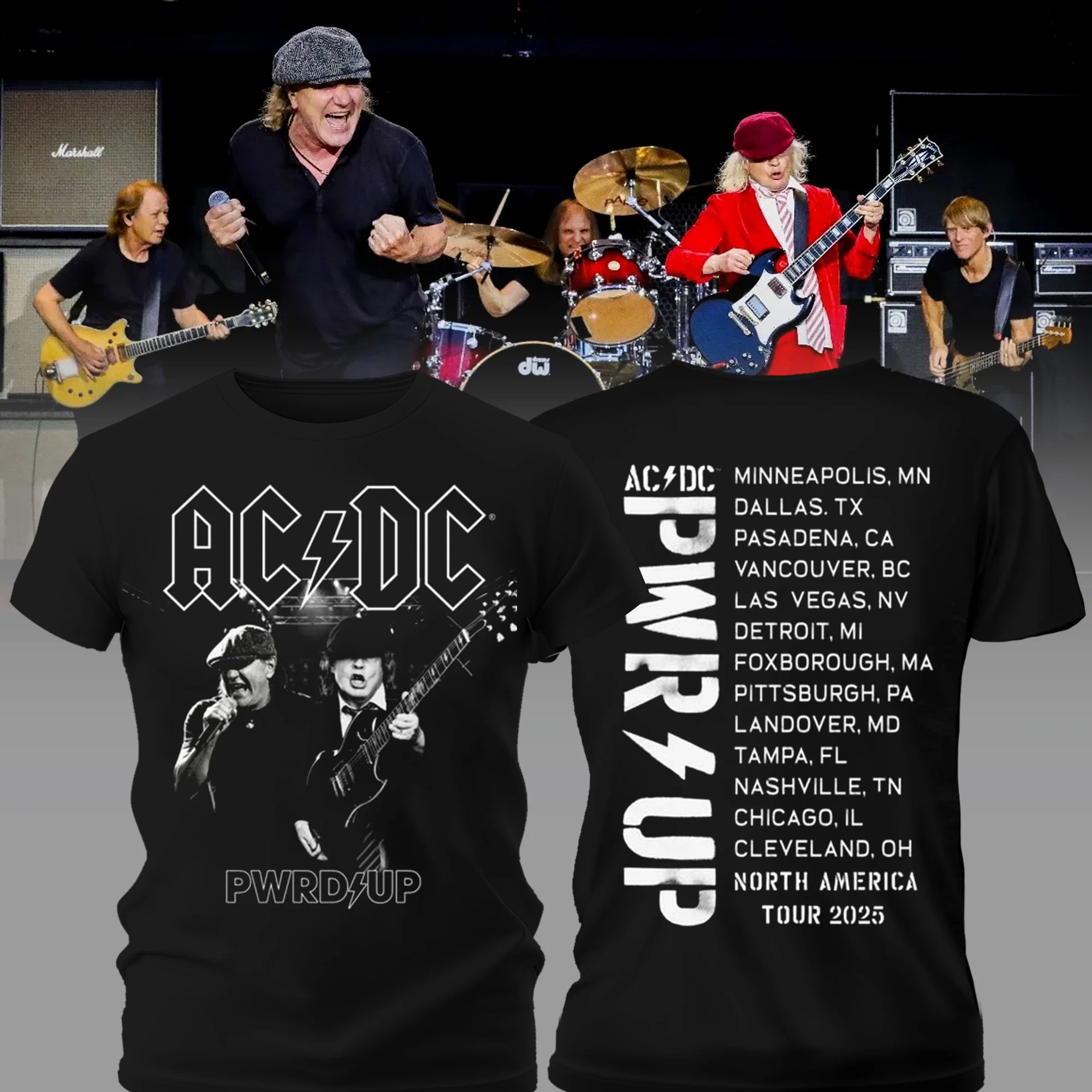 Angus and Bryan PWR UP Tour T-Shirt Unique