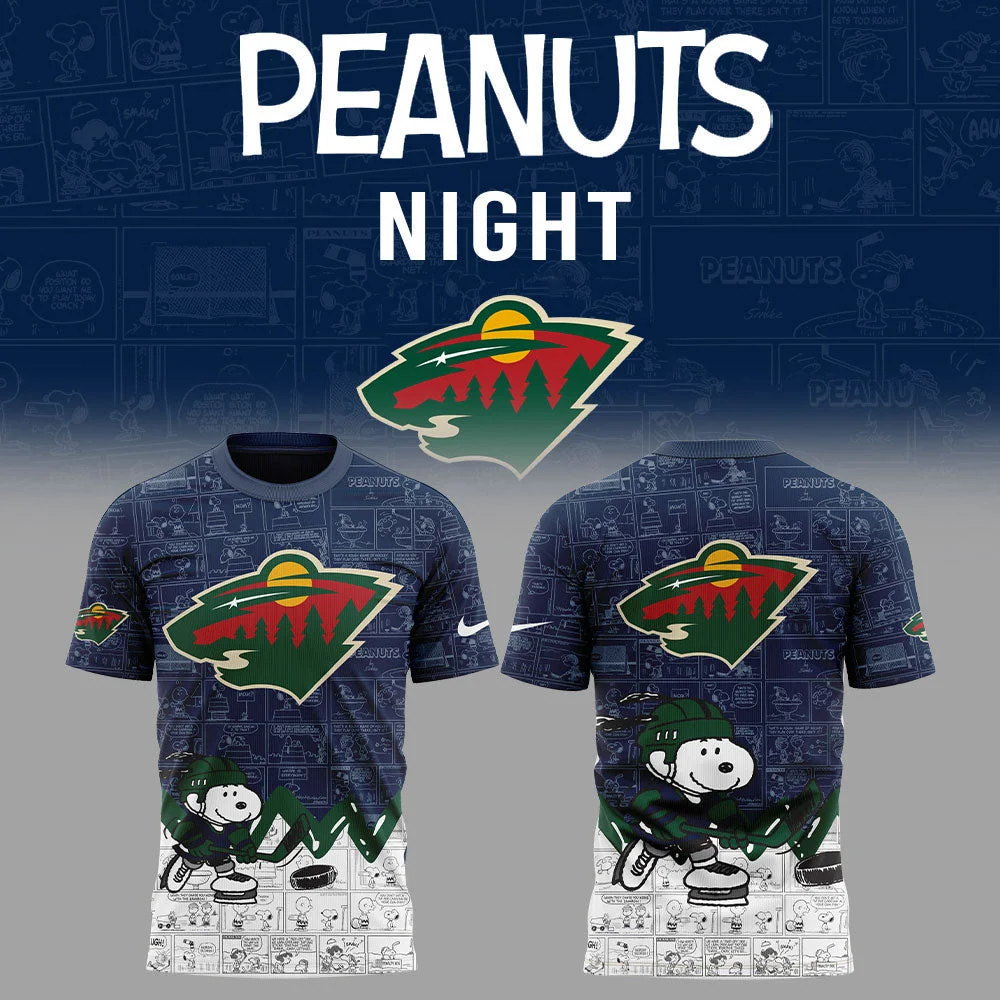 Anniversary Of Peanuts X Minnesota Wild T-Shirt For Hockey Lovers