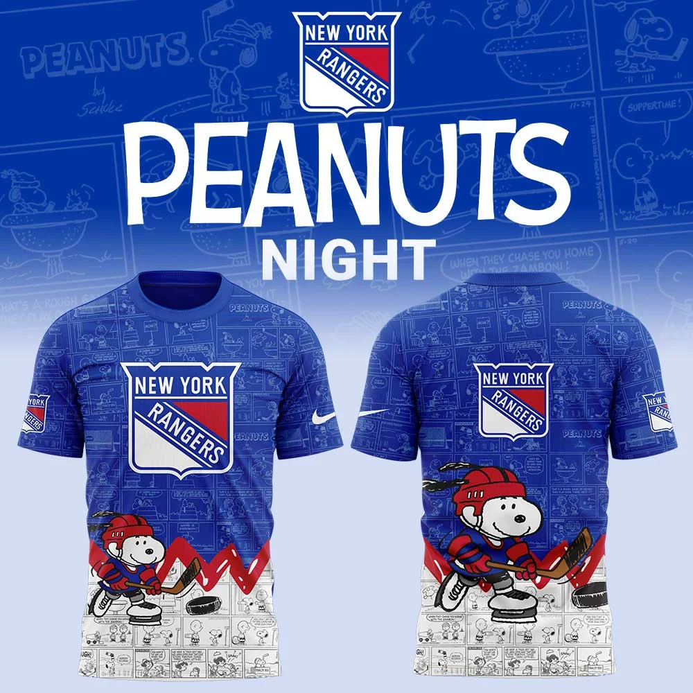 Anniversary Of Peanuts X New York Rangers T-Shirt Hockey Lovers Gifts