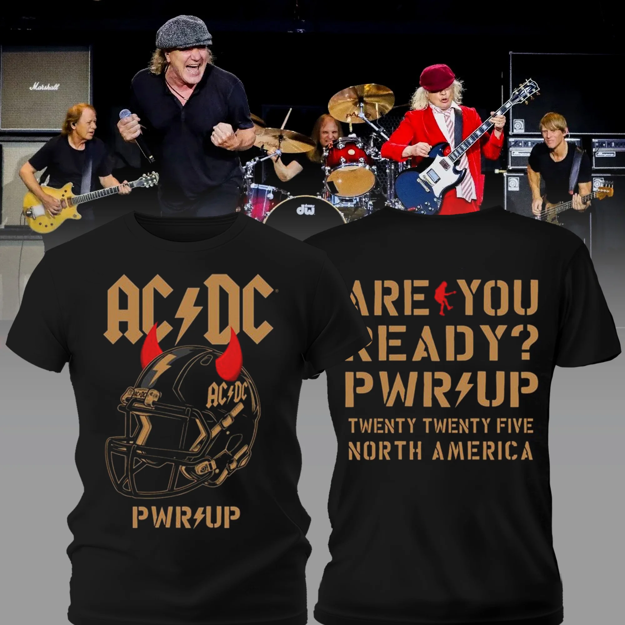 Are You Ready Football Helmet PWR UP Tour T-Shirt For People Who Love Music