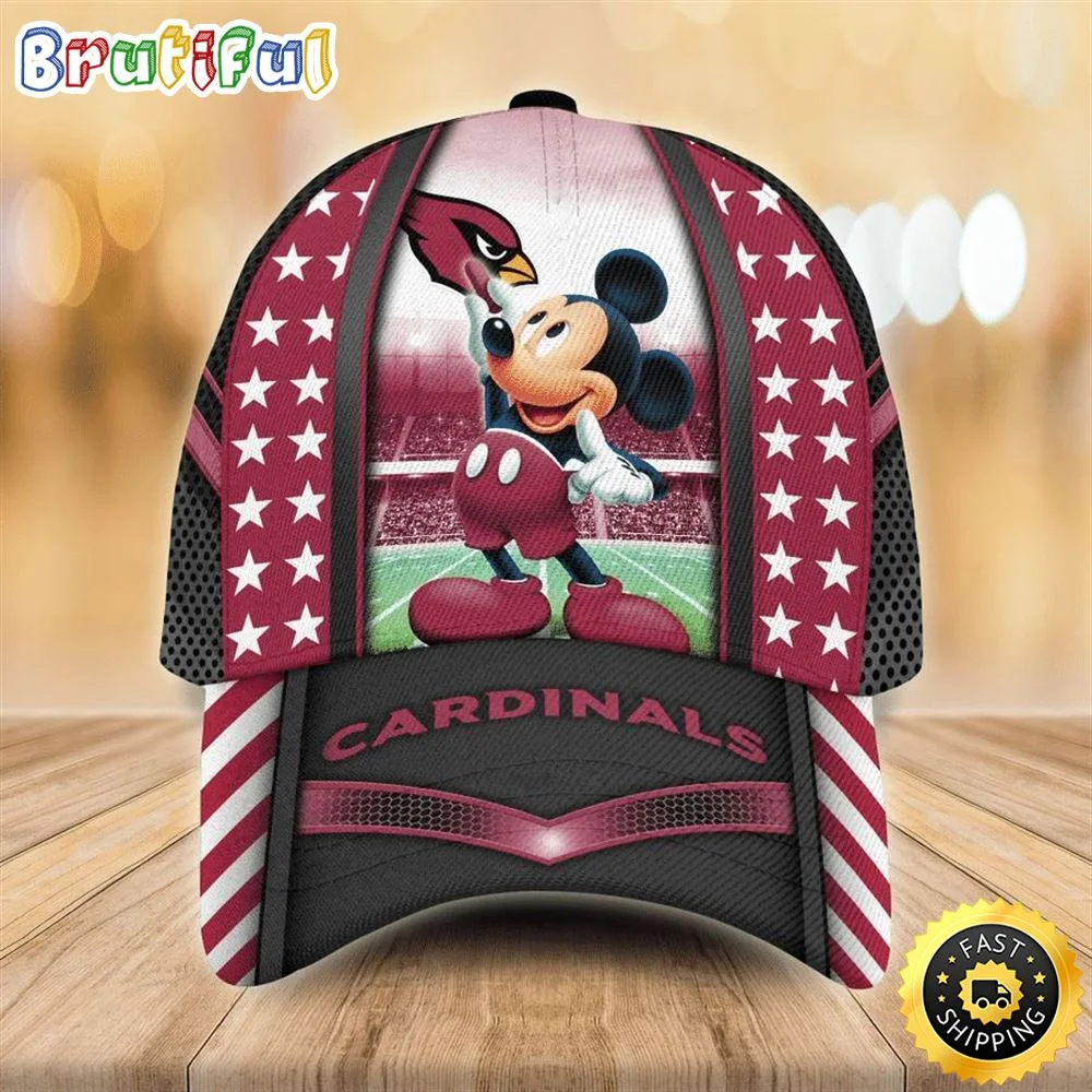 Arizona Cardinals NFL Mickey Mouse 3D Cap