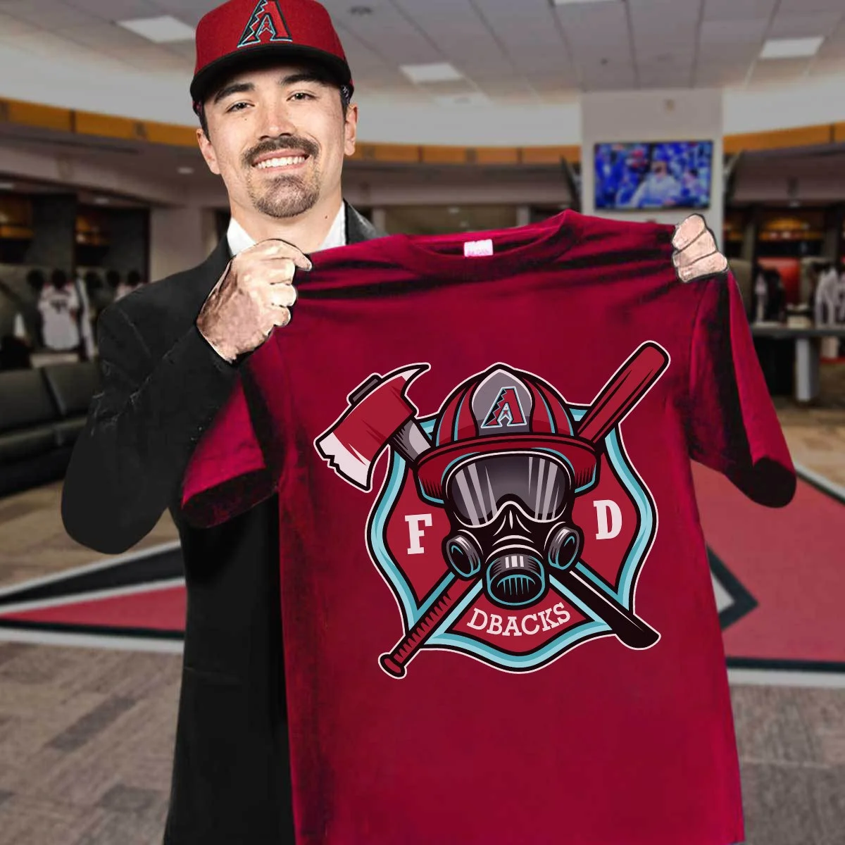 Arizona Diamondbacks Firefighters Fire Dept T-Shirt Honor Fireman