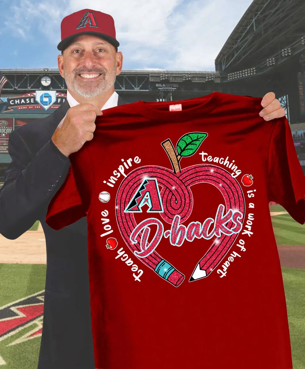 Arizona Diamondbacks Teach Love Inspire T-Shirt Honor Teacher's Day Diamondbacks