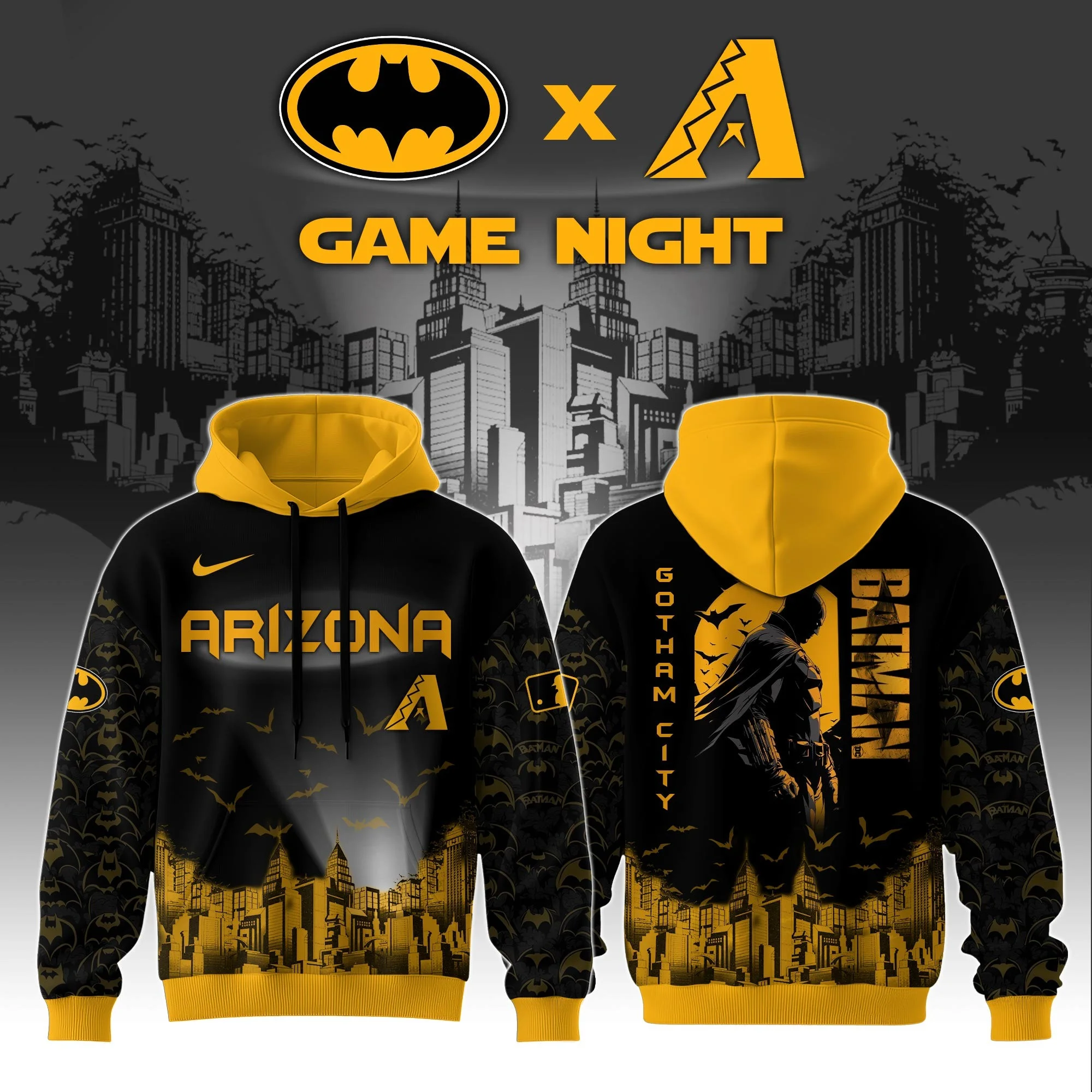 Arizona Diamondbacks x DC Batman Game Night Hoodie Best Fans