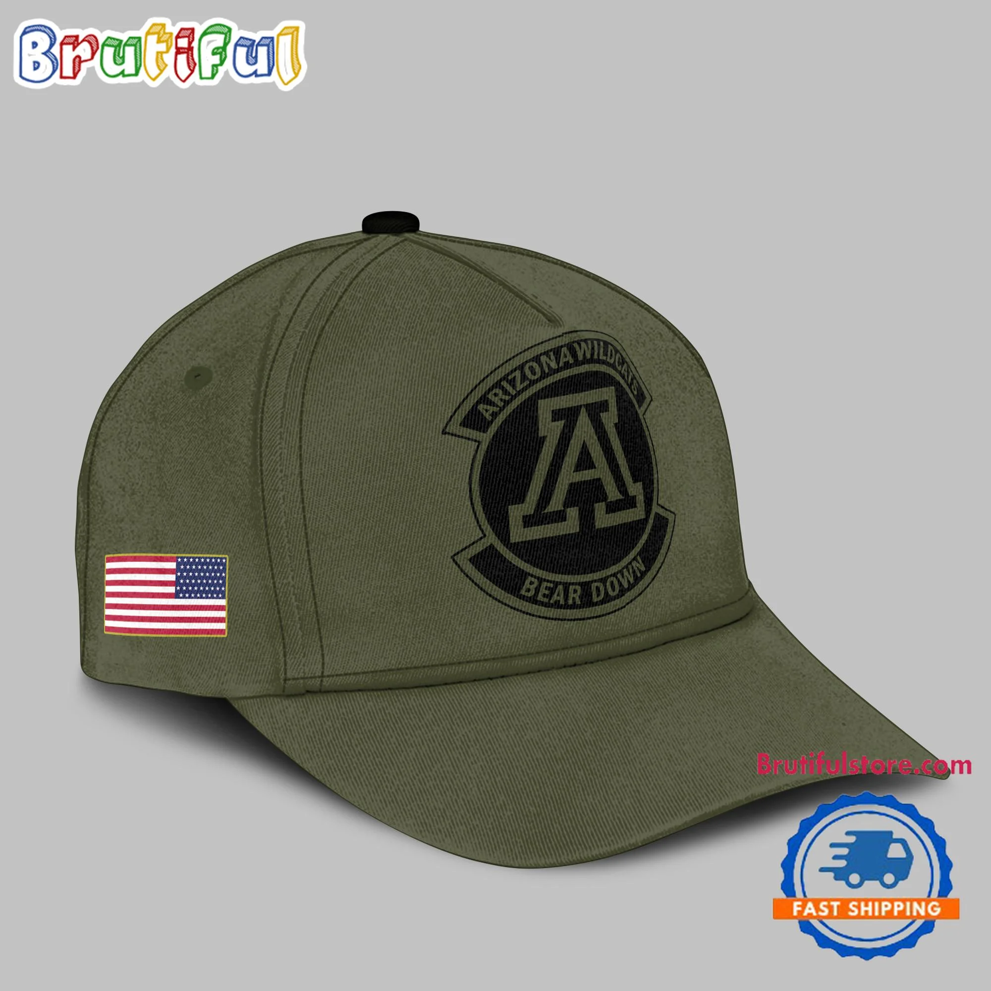 Arizona Wildcats Football Bear Down Veterans Baseball Cap