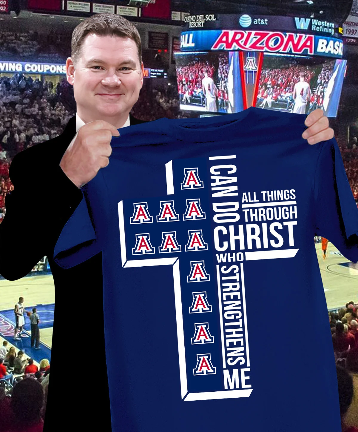 Arizona Wildcats I Can Do All Things Through Christ Who Strengthens Me T-Shirt Fan Merch
