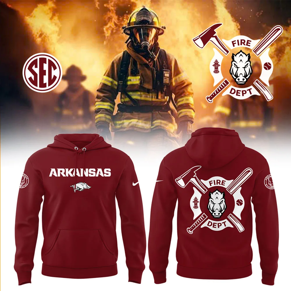 Arkansas Baseball x Firefighter Appreciation Night Hoodie Baseball