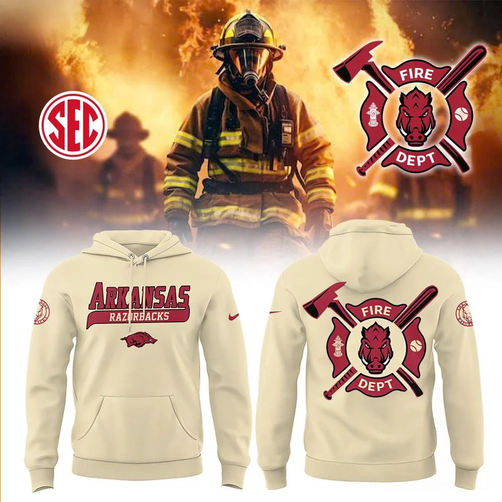 Arkansas Razorback x Firefighter Appreciation Night Hoodie Presents For Football Fans