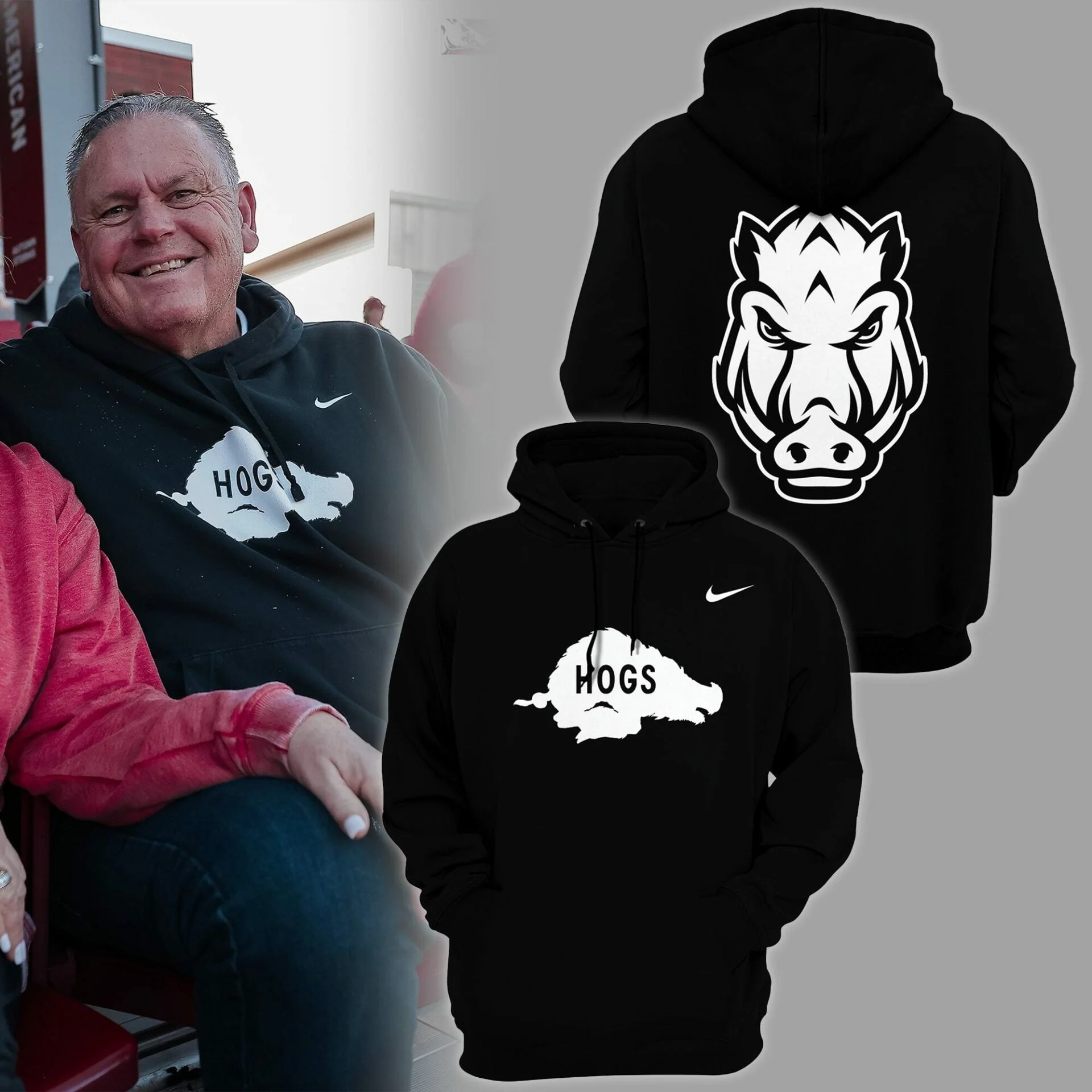 Arkansas Razorbacks Hoodie Arkansas Coach Sam Pittman Hoodie Football