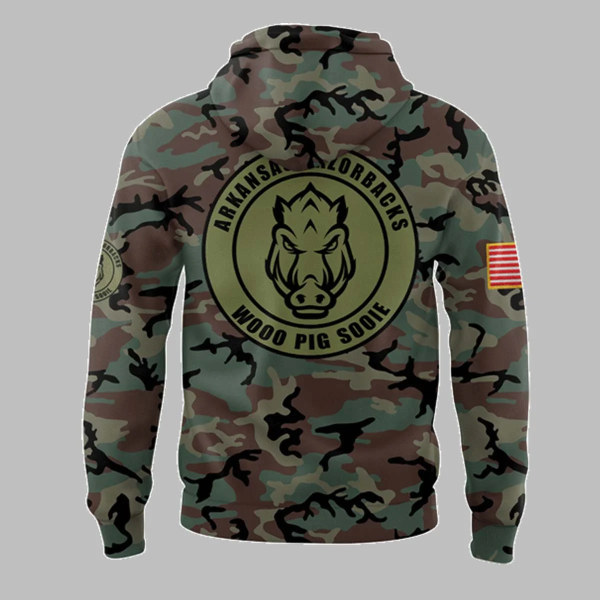 Arkansas Razorbacks Hoodie Veteran Camo Hoodie Presents For Football Lovers - Image 2