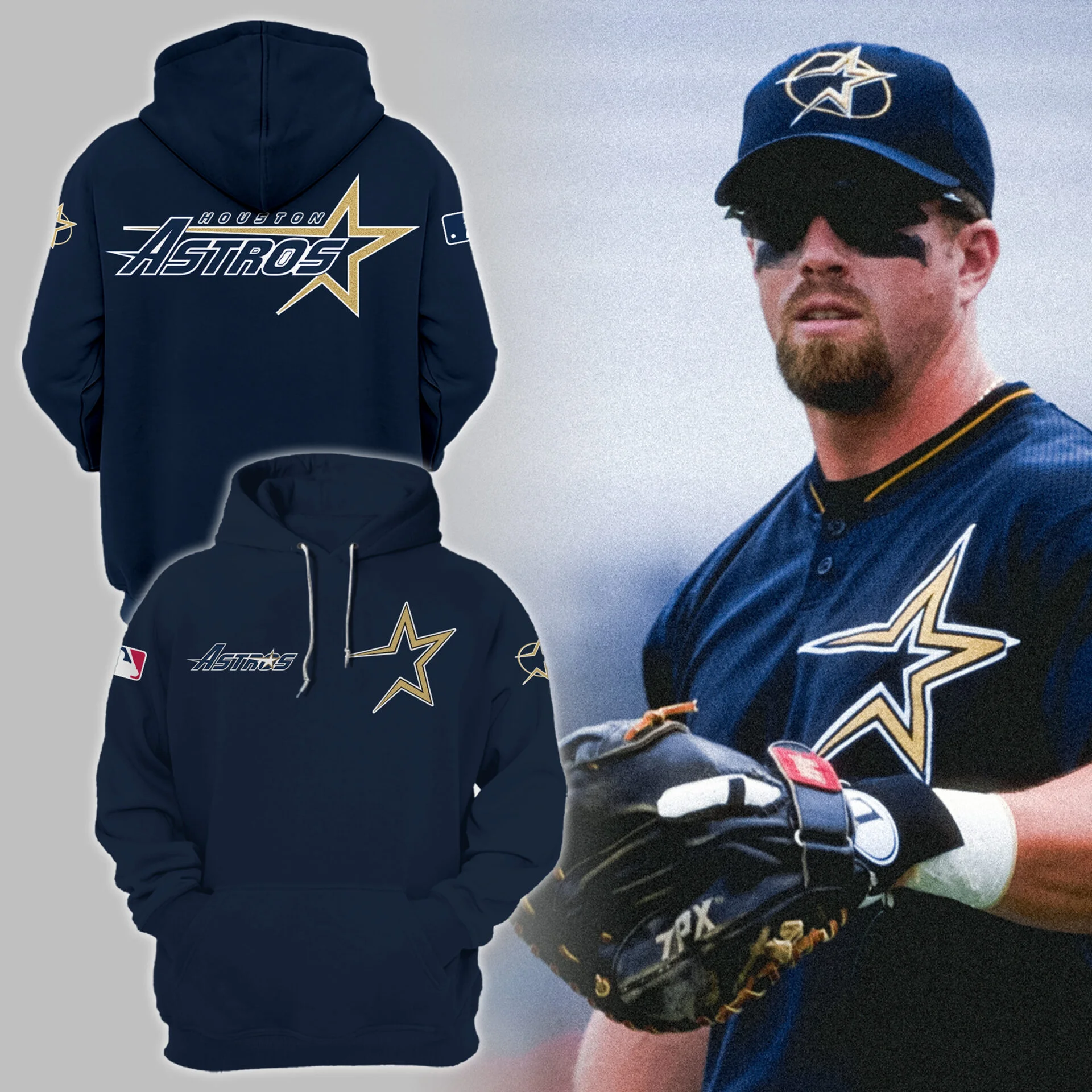 Astros Throwback 1999 Majestic Navy Hoodie Gift Ideas For Baseball Players