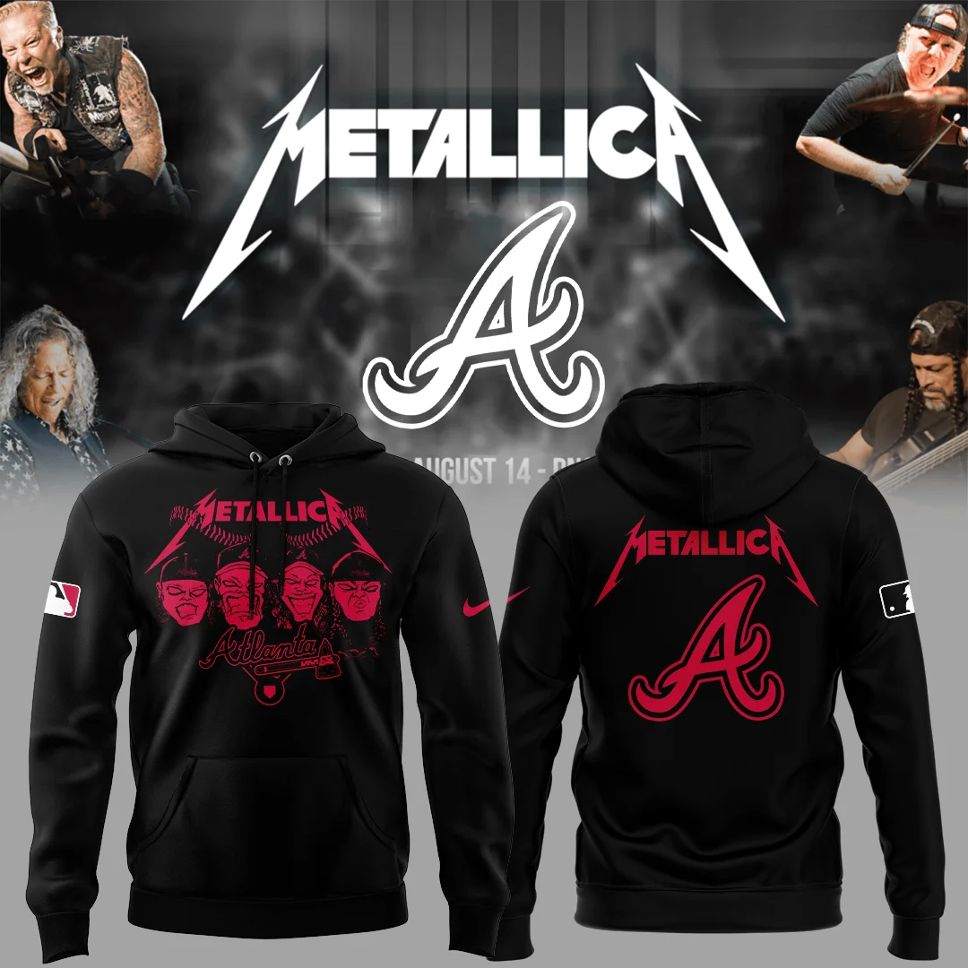 Atlanta Braves Baseball Metallica Night Hoodie Baseball Coach Gift Ideas