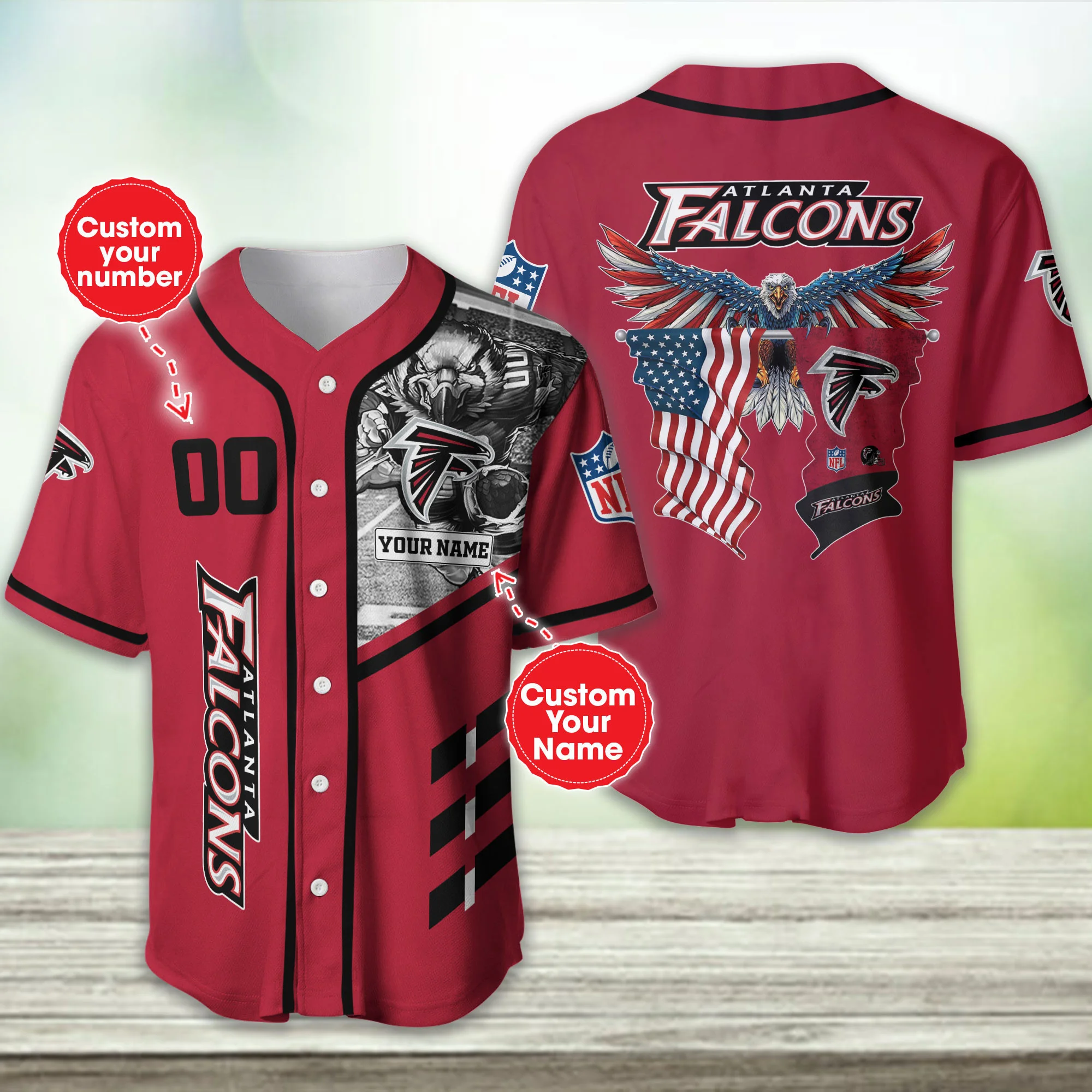 Atlanta Falcons Personalized Baseball Jersey 389