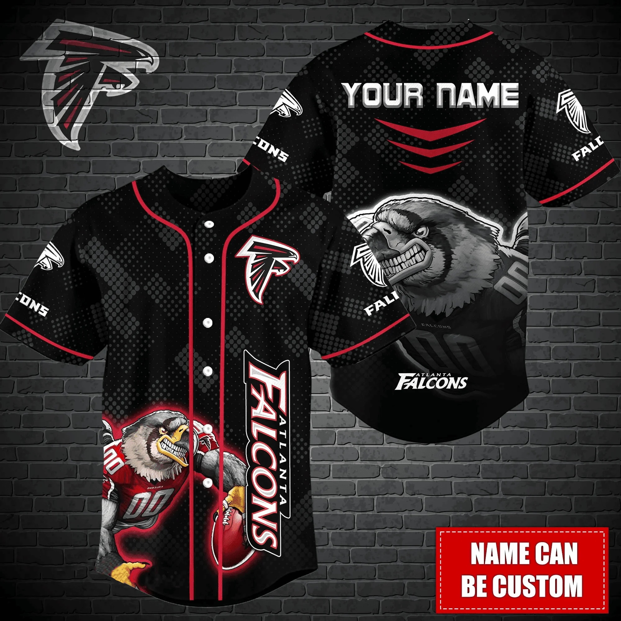 Atlanta Falcons Personalized Baseball Jersey 349