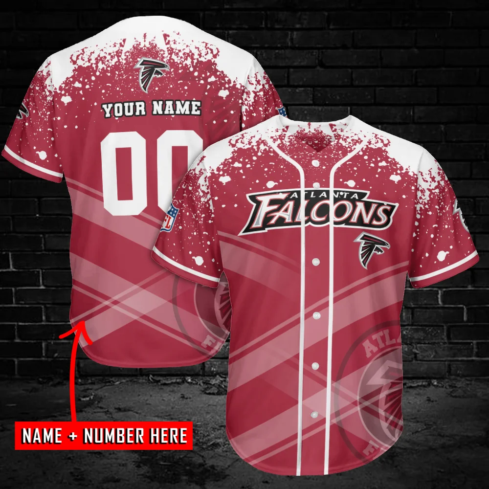 Atlanta Falcons Personalized Baseball Jersey Azc07