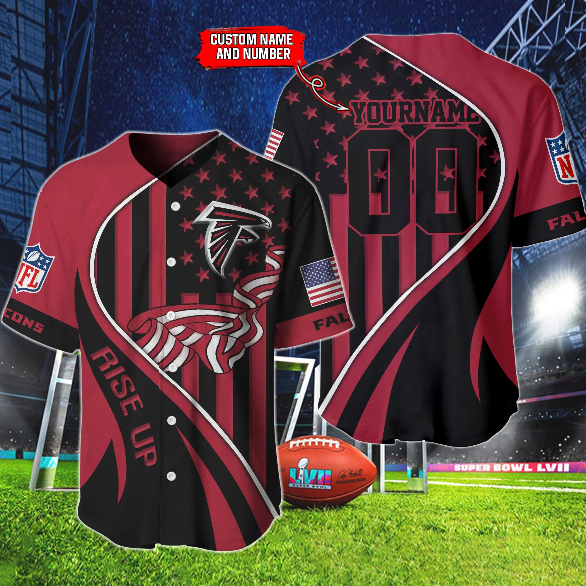 Atlanta Falcons Personalized Baseball Jersey 860