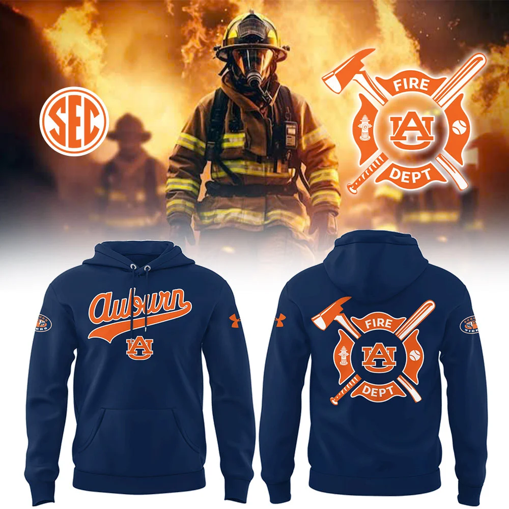 Auburn Baseball x Firefighter Appreciation Night Hoodie Baseball Mom Gifts