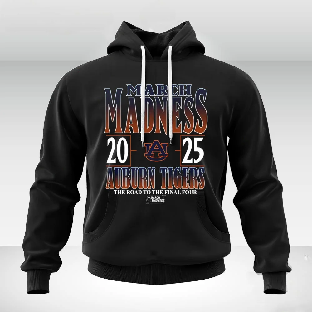 Auburn Tigers 2025 NCAA DI Men's Tournament March Madness The Road To The Final Four Hoodie