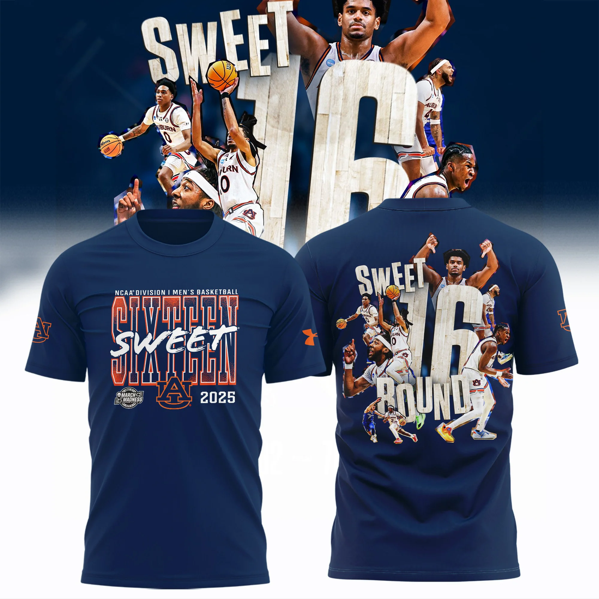 Auburn Tigers Final Four T-Shirt 2025 NCAA Men's Basketball March Madness Sweet 16 Sixteenth
