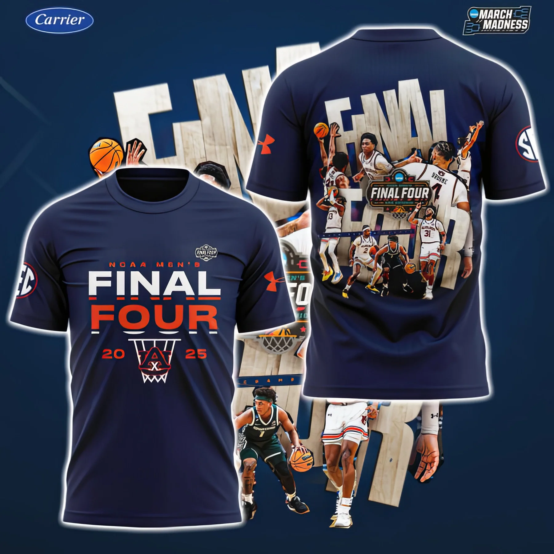 Auburn Tigers Final Four T-Shirt 2025 NCAA Men's Basketball March Madness Auburn Fans Merch