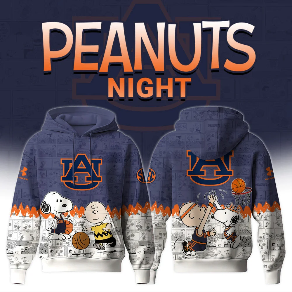 Auburn Tigers Hoodie Peanuts Night The 75th Anniversary Of Peanuts Hoodie Gift Ideas For Grown Son