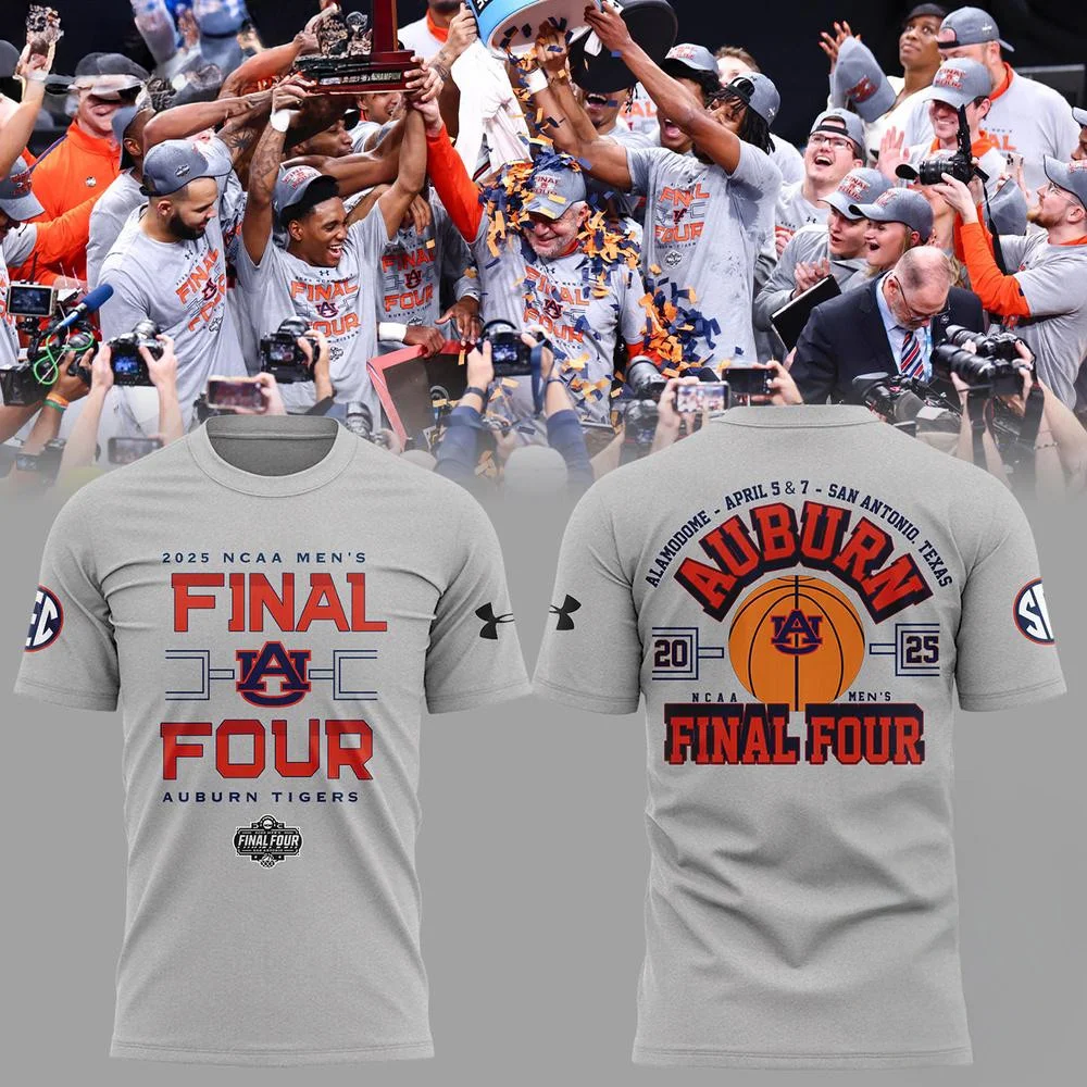 Auburn Tigers Men's Basketball 2025 Final Four T-Shirt Presents For Basketball Fans