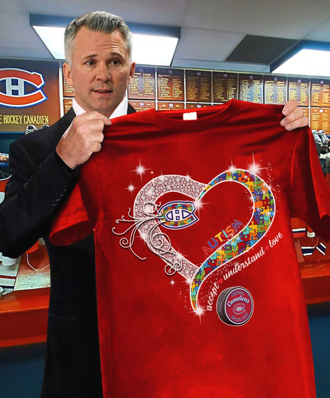 Autism Accept Understand Love Montreal Canadiens T-Shirt For Hockey Fans
