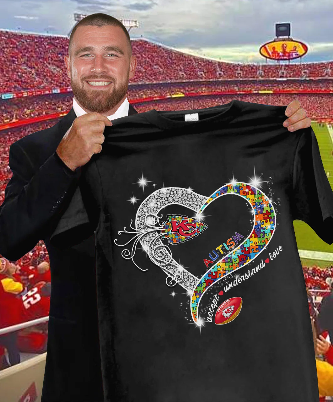 Autism Accept Understand Love The Kansas City Chiefs T-Shirt For Football Fans