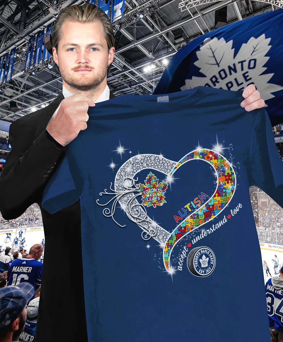 Autism Accept Understand Love Toronto Maple Leafs T-Shirt For Ice Hockey Fans