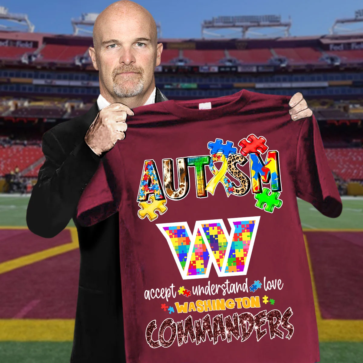 Autism Accept Understand Love Washington Commanders T-Shirt Football