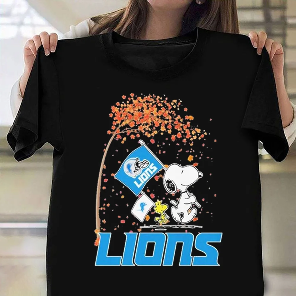 Autumn Tree And Spoopy Detroit Lions Grit Shirt Detroit Lions T-Shirt
