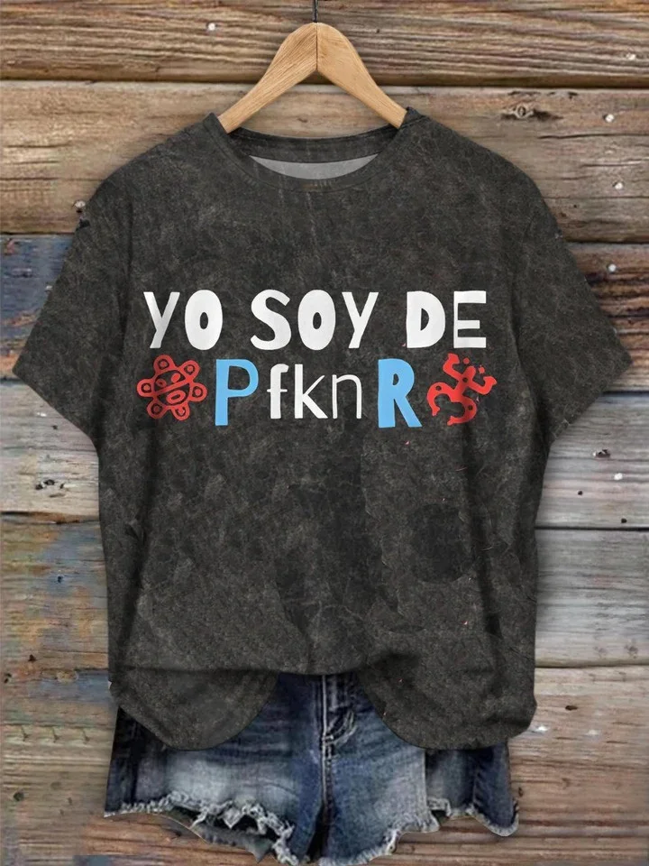 Bad Bunny Yo Soy De PFKNR Print T-Shirt For Bad Bunny Fans