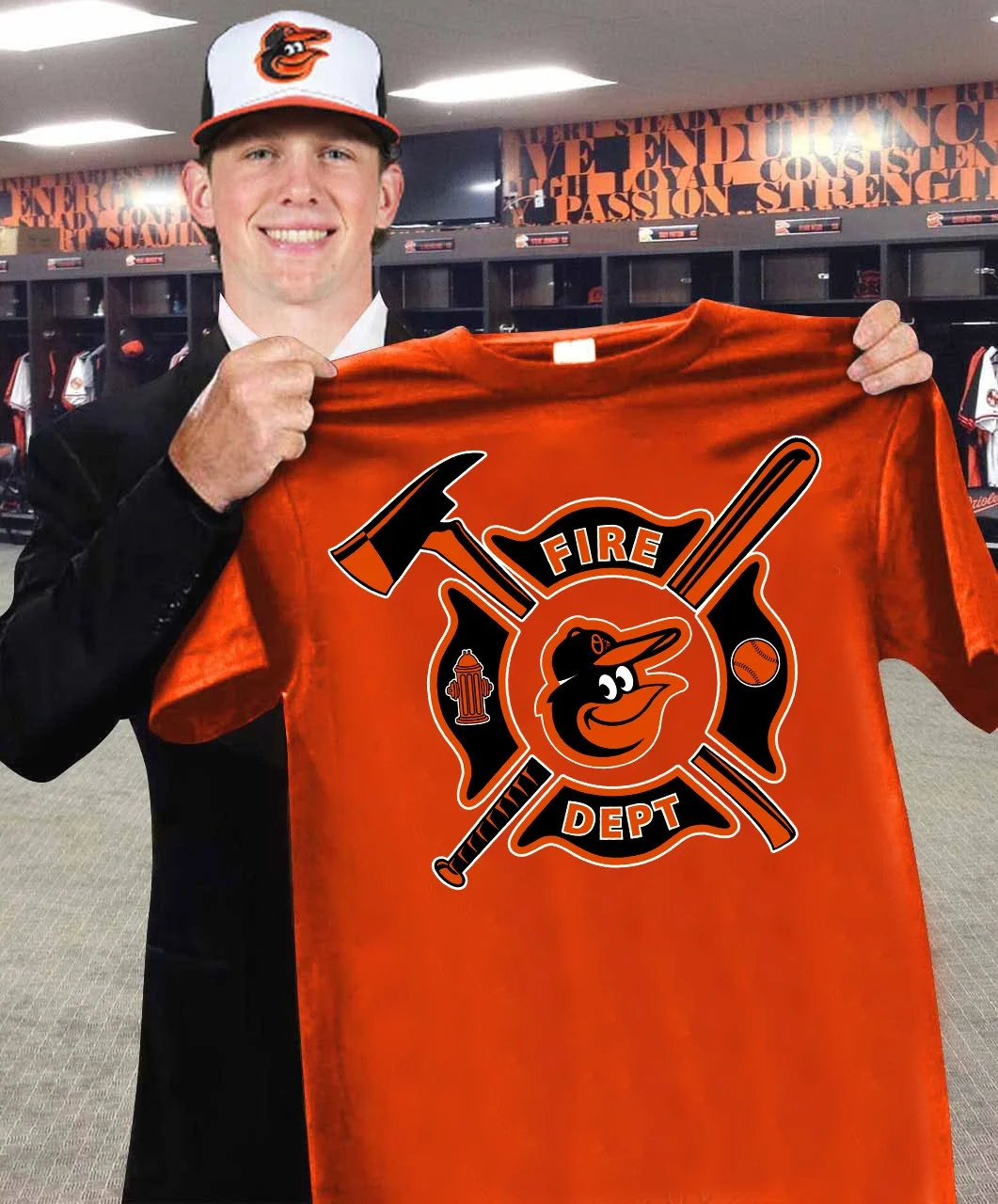 Baltimore Orioles Firefighter Fire Dept Shirt Honor Firefighter Night Baseball