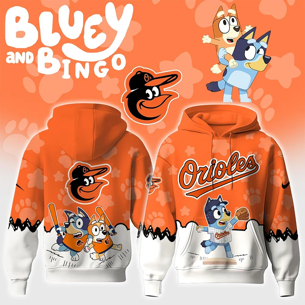 Baltimore Orioles MLB x Bluey and Bingo Night Hoodie