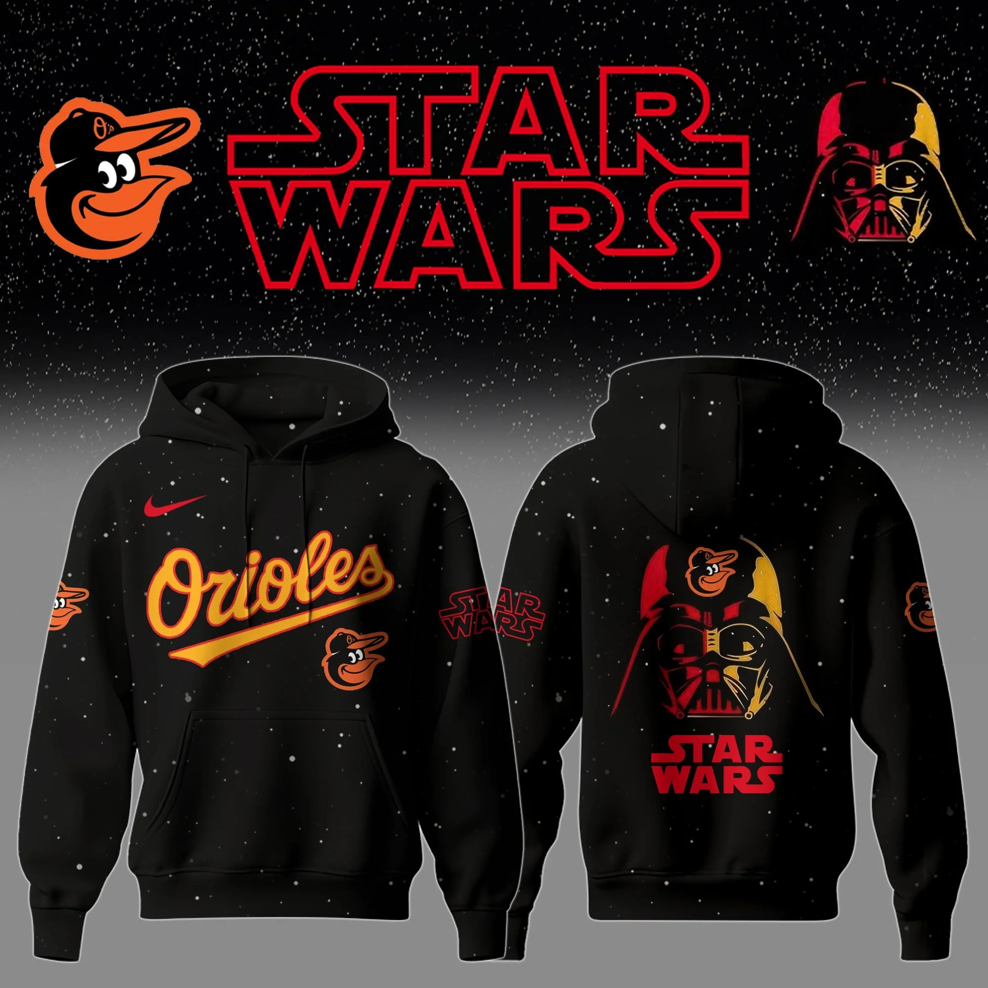 Baltimore Orioles x Star Wars Night Hoodie Gift Ideas