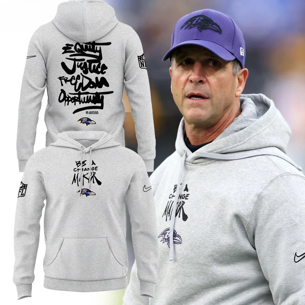 Baltimore Ravens 2024 NFL Be A Change Maker Hoodie Gift Ideas For Football Lovers