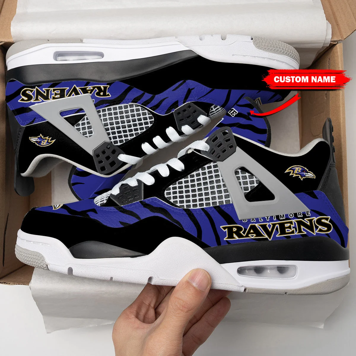 Baltimore Ravens AJ4 Sneakers 1